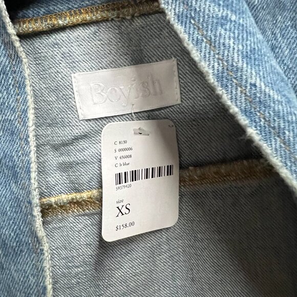 Boyish THE JOAQUIN Mini Jacket Oversized Dress XS Xtra Small in GILDA Light Blue - Picture 7 of 10